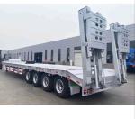 Gooseneck Detachable 4 Axle Low Bed Trailer , Lowboy Semi Trailer For Sale
