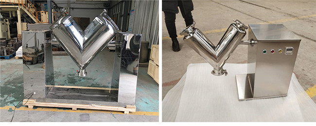 Stainless Steel Two Cylinder V Type Powder Mixer For Ceramic