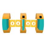 Safe Kindergarten Swing Barrier Turnstile Colorful Retractable Compact Size