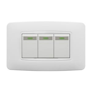 Wholesale White 3 Gang Two Way Light Switch , Single Pole 3 Gang Intermediate Switch from china suppliers