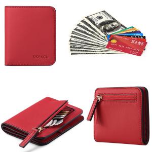 Wholesale Small Women's RFID Blocking Bifold Wallet with ID Window Genuine Leather Mini Pocket Purse from china suppliers