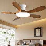 Classic 42'' Flush Mount Wood Ceiling Fan With 5 Blades 20cm Tall Hugger Pattern