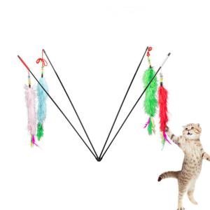 Wholesale Fashion Interactive Cat Toys Soft Plush Feathers Stick Long Tail Educational Cat Toys from china suppliers