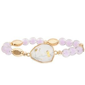 Wholesale 5 Colors Handmade Glass Beads Bracelets Set With Gold Plated Irregular Turquoise from china suppliers