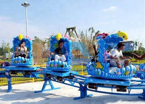 Outdoor Theme Park Roller Coaster , Kids Mini Roller Coaster Ocean Theme