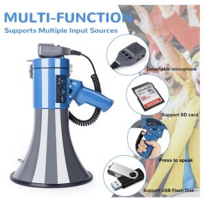 Wholesale ABS Aluminum Alloy Loudest Bullhorn Aluminum Megaphone 300m Range from china suppliers