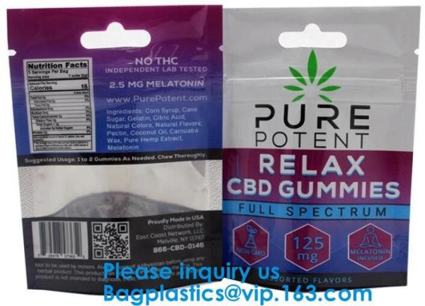 Custom Logo Printed Mylar Bag, Various Color Clear Window Bag, Zip lockk