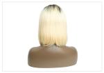180 Density Straight 1B Lace Frontal Bob Wigs / 100% Peruvian Human Hair