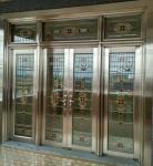Decorative leaded glass for doors with brass came & patina came & chrome came