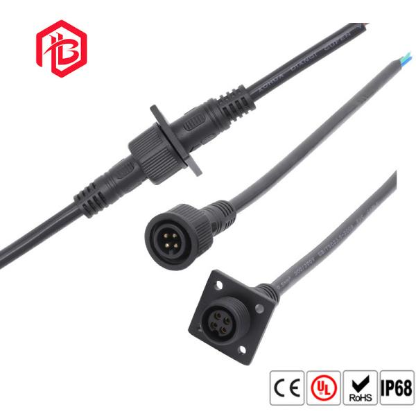 Waterproof Front Nut Flange Socket M15 Panel Mounting Connector Male Female 4 5