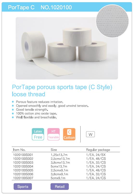 100% Cotton Athletic Medical Sports Tape for Leg Guard & Hand Guard