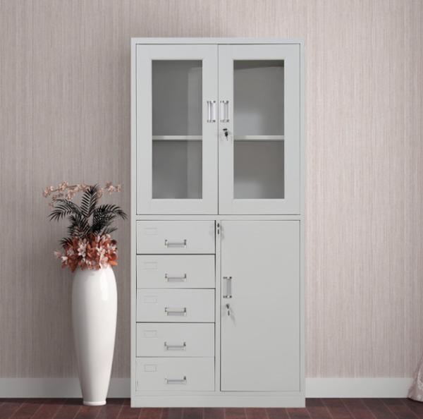 Large Capacity Steel File Cabinet With Lock , Fiber Glass Door 5 Drawer Metal