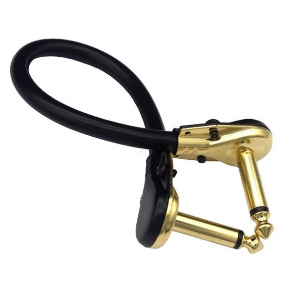 Short Golden Right Angle Mono TS Jack Instrument Guitar Patch Cable for Guitar
