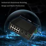 Industrial 90W Switch 8-Port1000T 802.3bt PoE + 2 SFP Ethernet Switch