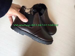 China Wholesale Cheap China Low Price 7000 pairs Genuine Leather Kids Shoes Boot Stock on sale
