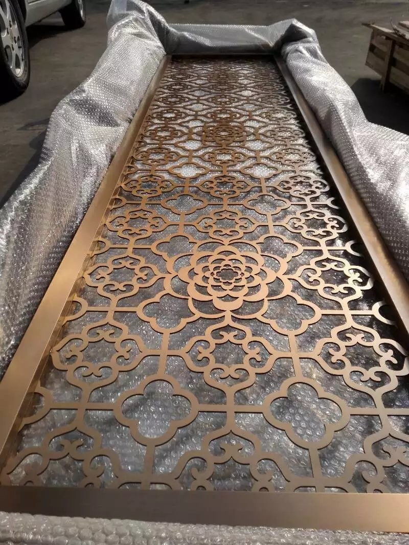 Hairline Rose Gold Stainless Steel Room Dividers For Hotels/Villa/Lobby/Shopping Mall