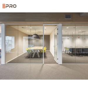 China Decorative Wooden Office Partitions Movable Aluminium Sliding Single Glazing Glass on sale