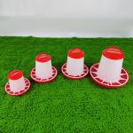 Durable Red And White Plastic Automatic Chicken Feeder Poultry Feeder Suitable