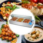 Glass Cover Electric Food Warmer Set Pan Size 270*330*100mm Essential for Food