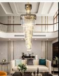 Luxury crystal chandelier for staircase spiral design modern crystal lamp(WH-NC