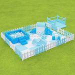 Kids Soft Play Slide With Ball Pit Outdoor Inflatable White Castle Bounce House