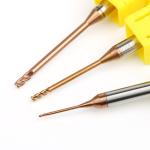 High Precision HRC55 Copper Coated Deep Groove Endmills 2 Flutes Deep Groove