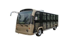 Wholesale Brown Enclosed Electric Bus Can Seat 23 People Battery Type Selected Built In Air Conditioning from china suppliers