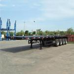 Q345B Beam 4 Axle 40Ft Container Flatbed Semi Trailer