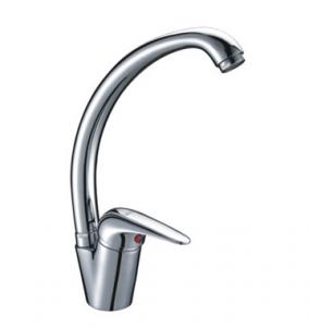 China Single Hole Kitchen Sink Water Faucet , Contemporary Brass Kitchen Mixer Tap on sale