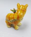 Cat shape trinket box with rhinestone for new jewelry boxes cat enamel cat