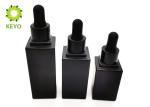Matte Black Glass Empty Cosmetic Bottles For Essential Oil / Serum 20ml 30ml