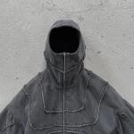 Customized Zipper Stone Washed Distressed 100% Cotton Canvas Zip Up Hoodies for