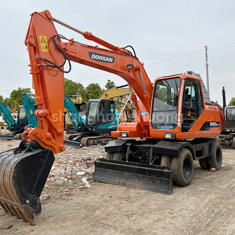 Good Quality Original Korea Doosan Dh150w-7 150w Wheel Excavator Doosan 15 tons Used Excavator for sale