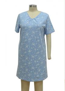 China Print Single Jersey Ladies Night Dresses Sleepwear Summer Cotton Nightgowns on sale
