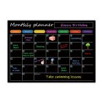 Printable Magnetic Calendar Planner Black Magnetic Fridge Monthly Planner