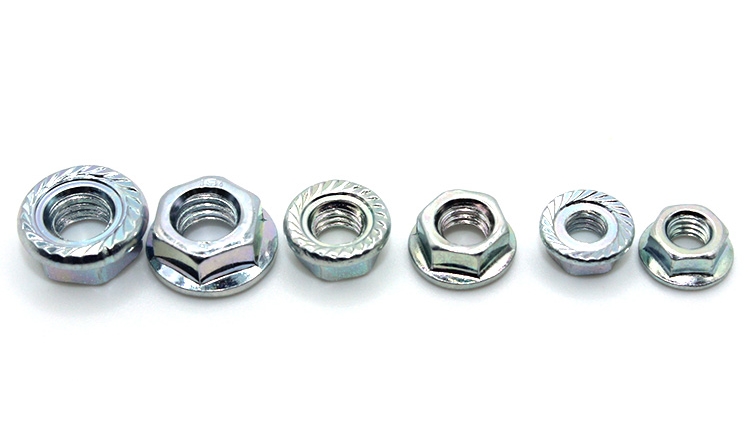 Galvanized Serrated Self Locking Hex Flange Nut DIN6923 6mm Threaded Nuts for Mining