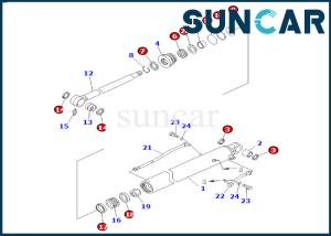 Wholesale Bucket Cylinder Sealing Kit 707-99-26690 7079926690 Bucket Cylinder Seal Kit Fits PC60-7 from china suppliers