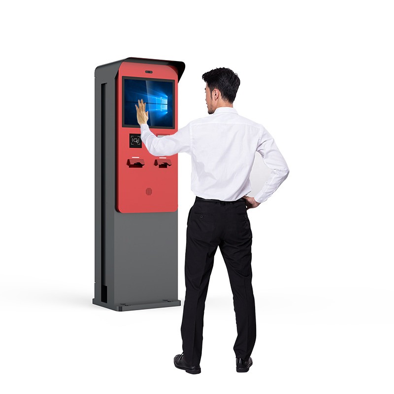 Outdoor In Line ETCP Petrol Parking Lot Payment Kiosk 17 Inch TFT LCD Touch Screen