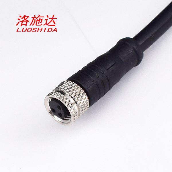 Black Cable Connector Fitting M8 Female Straight Connector Cable For All M8 3
