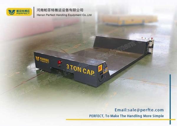Ultra Low Table Die Transfer Cart Railway Electric Flat Trailer For Foundry