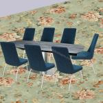 Stainless Extension Dining Table With HPL Laminate Powder Coating