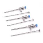 Reusable Retaining Spiral Cross-Type Membrane Valve Trocar for Laparoscopy