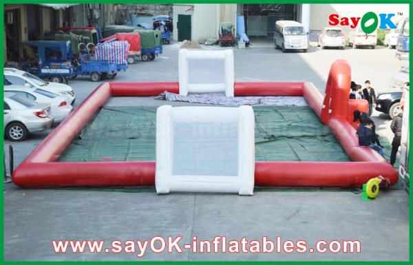 Giant Inflatable Football 10m Big Inflatable Red Football Field WIth Gate Use