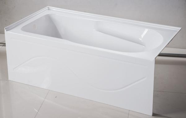 cUPC skirted acrylic whirlpool bathtub 3 sides double tile flange 4mm pure