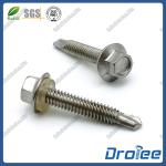 304/316/410 Stainless Steel Hex Flange Head Self Drilling Machine Screw w/ PVC