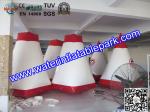 Red and White Inflatable Paintball Air Bunkers Custom Made , 3 Years Warranty