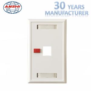 Wholesale Arc Surface 1 Port Faceplate RJ45 Keystone Jack Flush Mount Plate White / Ivory Color from china suppliers