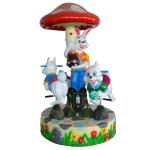 3 seats crown merry go round with durable horse design for kids amusement park