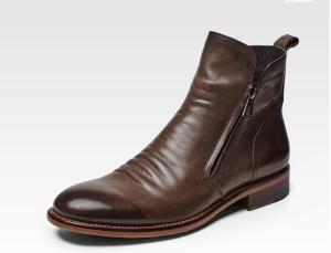 Wholesale Casual Flat Mens Slip On Boots , Pointed Toe Brown Lace Up Ankle Boots from china suppliers
