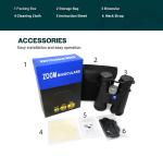 Adults Travel 8-15X42 Zoom Binoculars Telescope Compact With BAK4 Prism FMC Lens